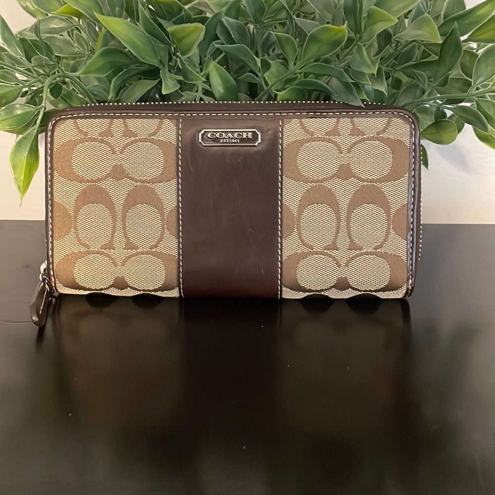 Coach trifold wallet - brown monogram